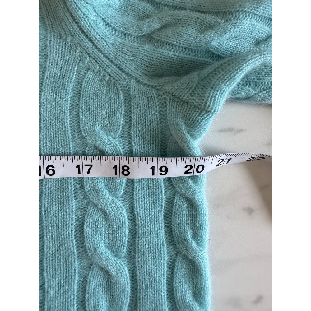 Joie Womens Light Blue 100% Cashmere Cable Knit Crew Neck Sweater Size Small NEW - Picture 7 of 7